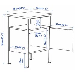 Noptiera Ikea Grafjallet 45x36x59 (Alb) Thumb
