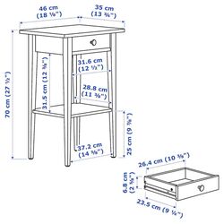 Noptiera Ikea Hemnes 46x35 (Alb) Thumb