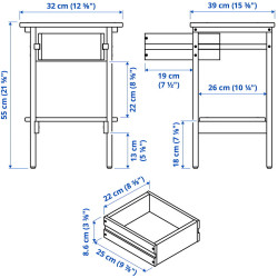Тумба прикроватная Ikea Kronoren 32x39x55 (Сосна) Thumb