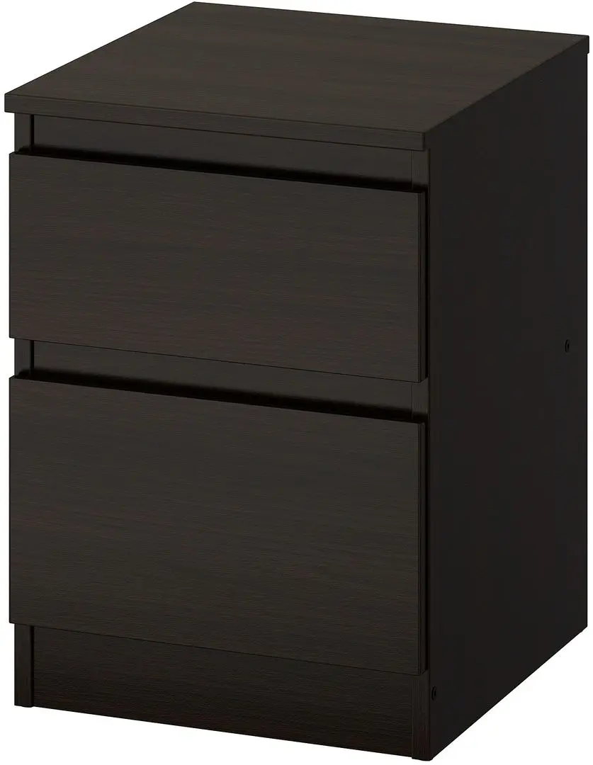 Noptiera Ikea Kullen 2 sertare 35x49 (Negru-Maro)