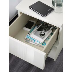 Noptiera Ikea Malm 2 sertare 40x55 (Lucios Alb) Thumb