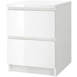 Noptiera Ikea Malm 2 sertare 40x55 (Lucios Alb)
