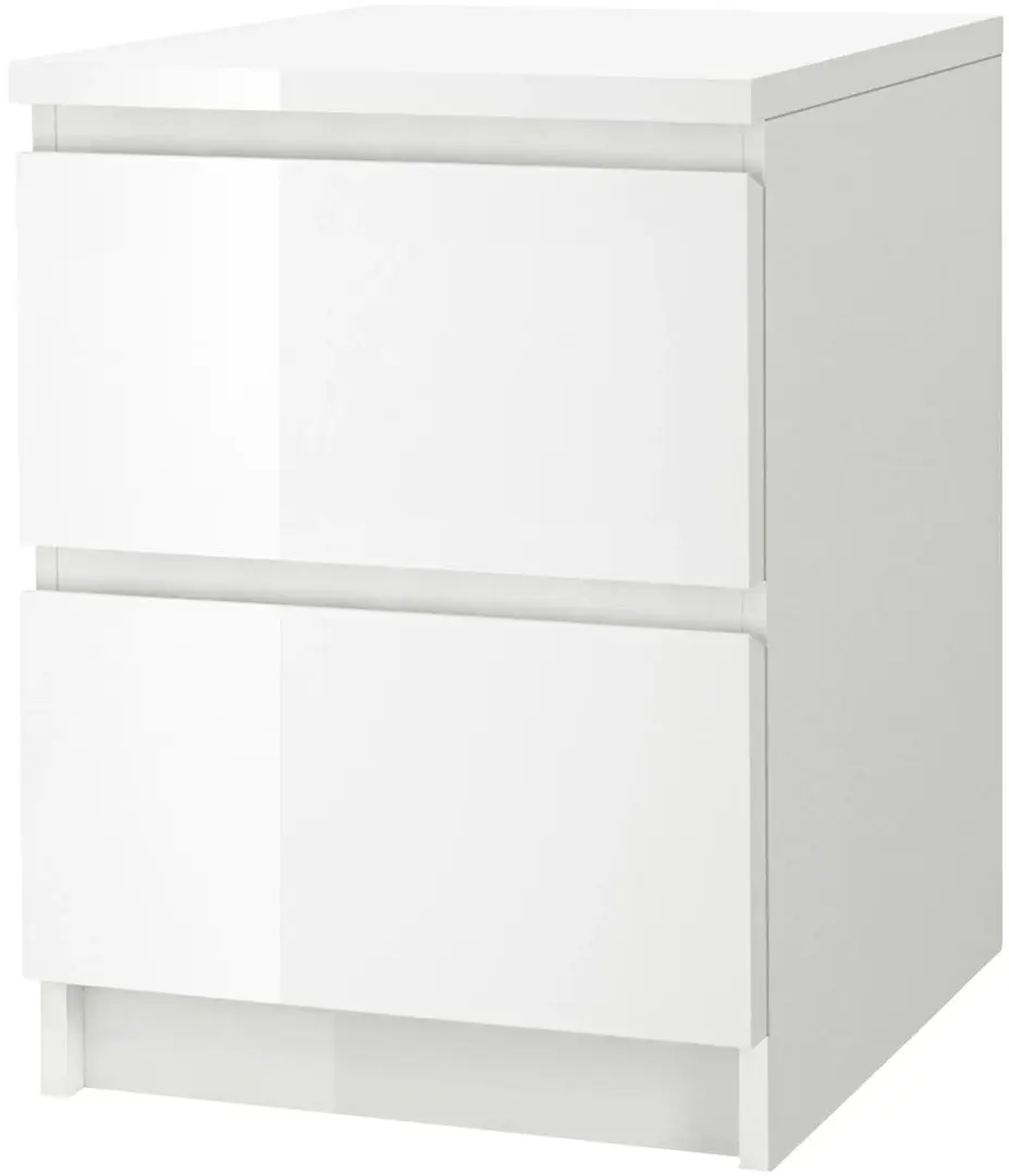 Noptiera Ikea Malm 2 sertare 40x55 (Lucios Alb)