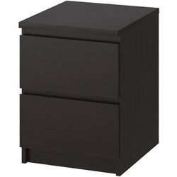 Noptiera Ikea Malm 2 sertare 40x55 (Negru-Maro)