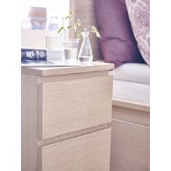 Noptiera Ikea Malm 2 sertare 40x55 (Furnir Stejar Alb) Thumb