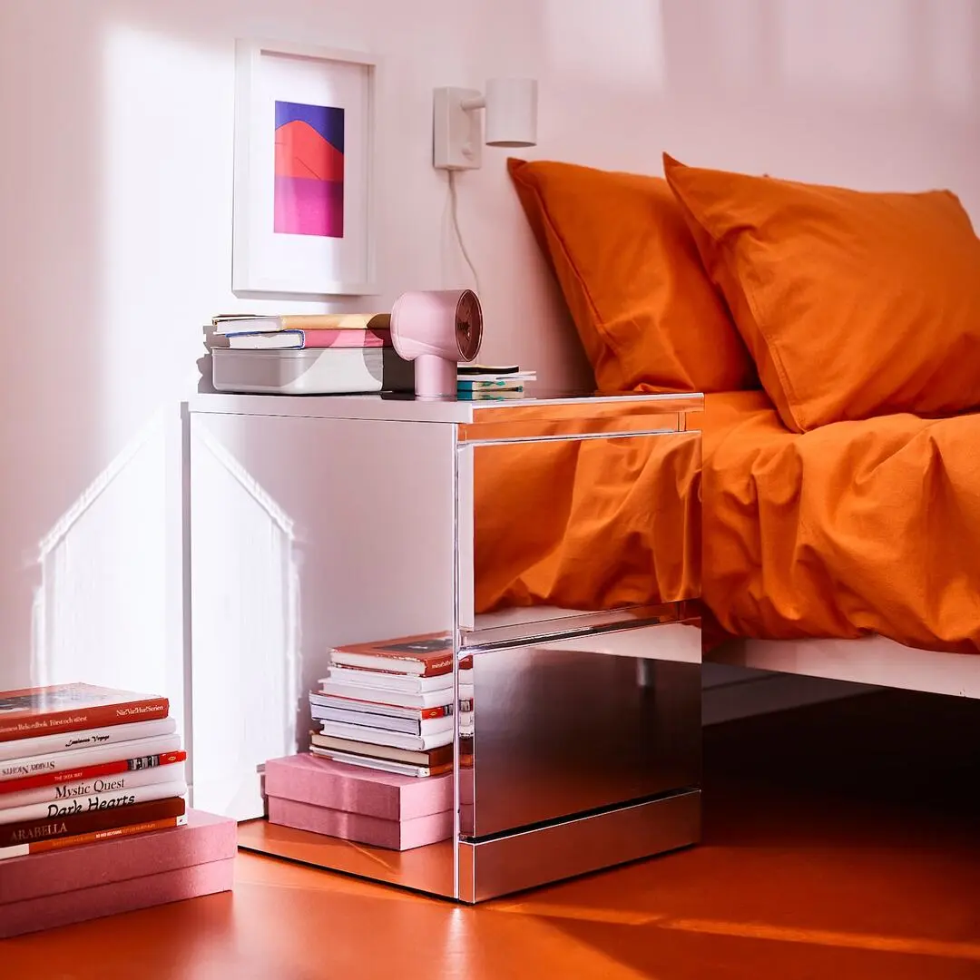 Noptiera Ikea Malm 2 sertare 40x55 (Aspect oglinda)