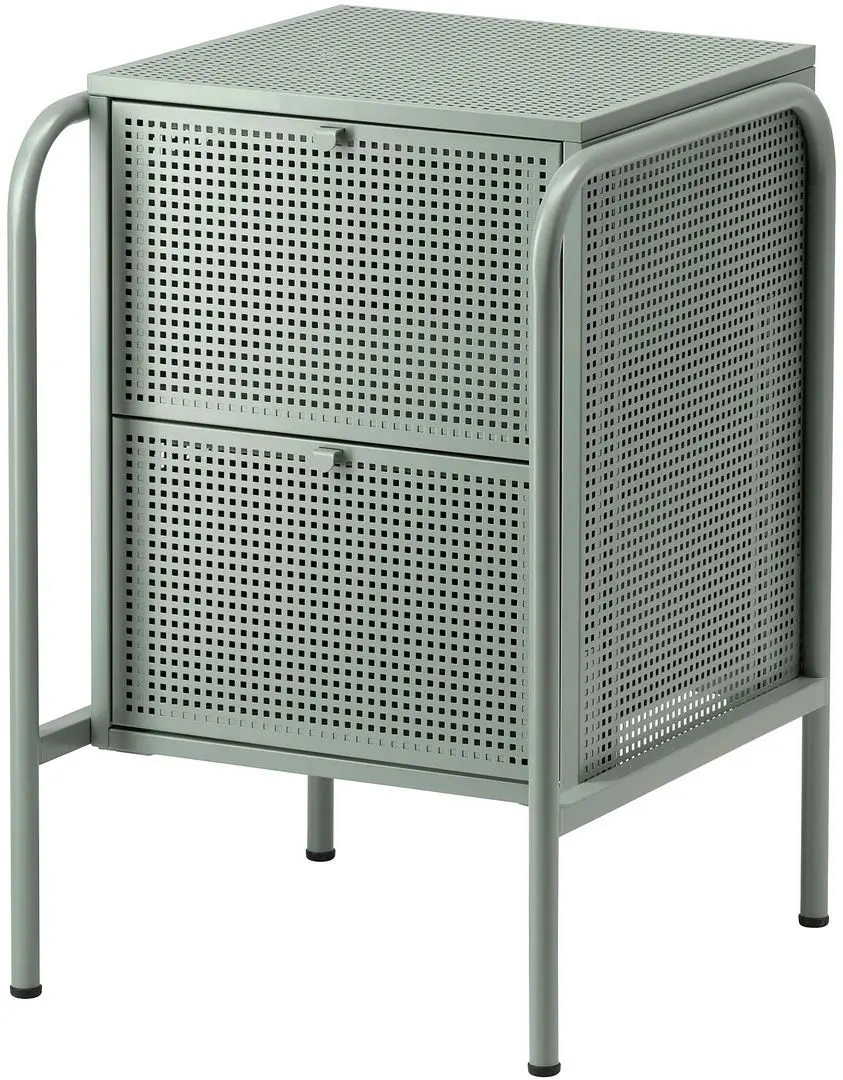 Noptiera Ikea Nikkeby 2 sertare 46x70 (Gri-Verde)