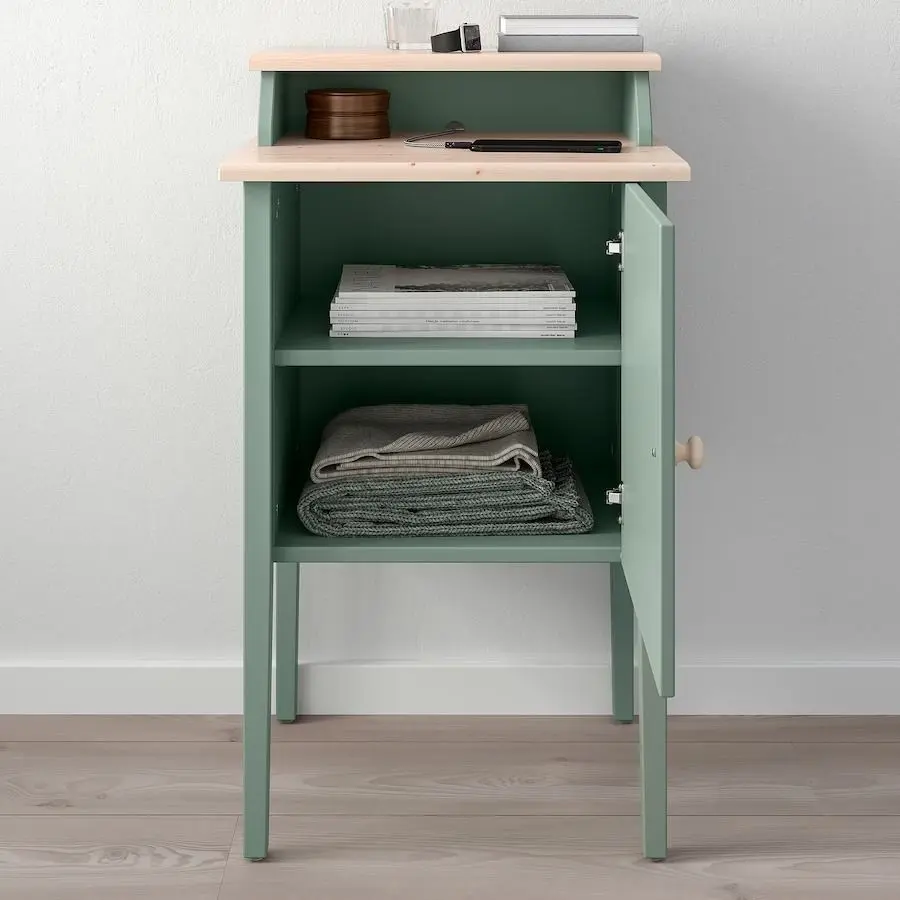 Noptiera Ikea Olderdalen 47x43 (Gri-Verde/Pin)
