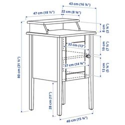Noptiera Ikea Olderdalen 47x43 (Gri-Verde/Pin) Thumb