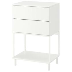 Noptiera Ikea Platsa 2 sertare 60x42x91 (Alb/Fonnes) Thumb