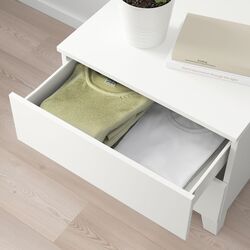 Noptiera Ikea Platsa 2 sertare 60x57x53 (Alb/Fonnes Alb) Thumb