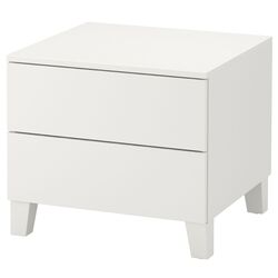 Noptiera Ikea Platsa 2 sertare 60x57x53 (Alb/Fonnes Alb)