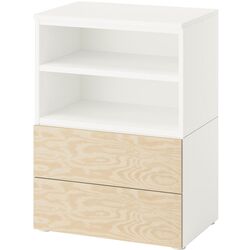 Тумба прикроватная Ikea Platsa/Kalbaden 60x42x83 (Белый/Имитация Сосны) Thumb