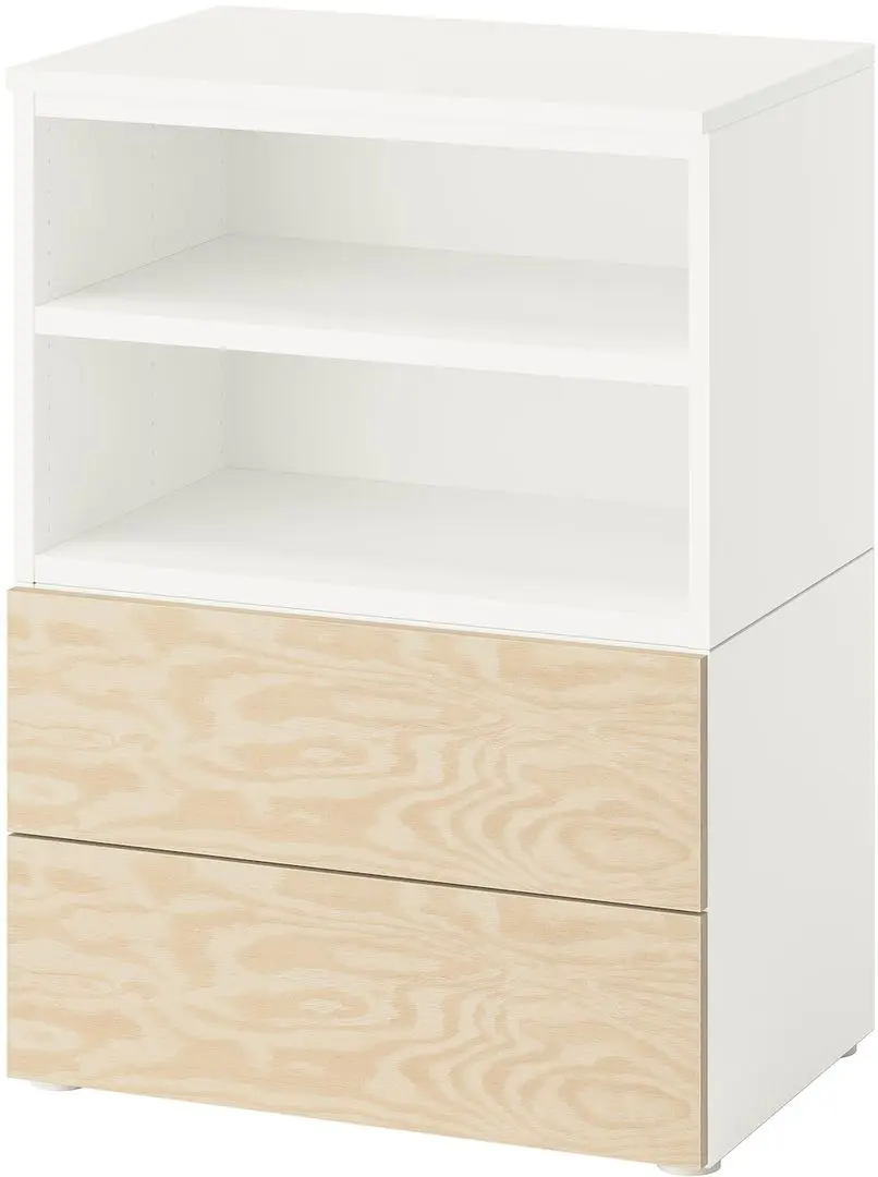 Тумба прикроватная Ikea Platsa/Kalbaden 60x42x83 (Белый/Имитация Сосны) - 3