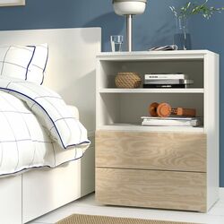 Тумба прикроватная Ikea Platsa/Kalbaden 60x42x83 (Белый/Имитация Сосны)
