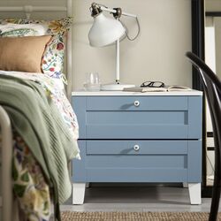 Noptiera Ikea Platsa/Sannidal 2 sertare 60x57x53 (Alb/Albastru)