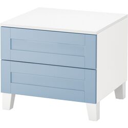 Noptiera Ikea Platsa/Sannidal 2 sertare 60x57x53 (Alb/Albastru) Thumb