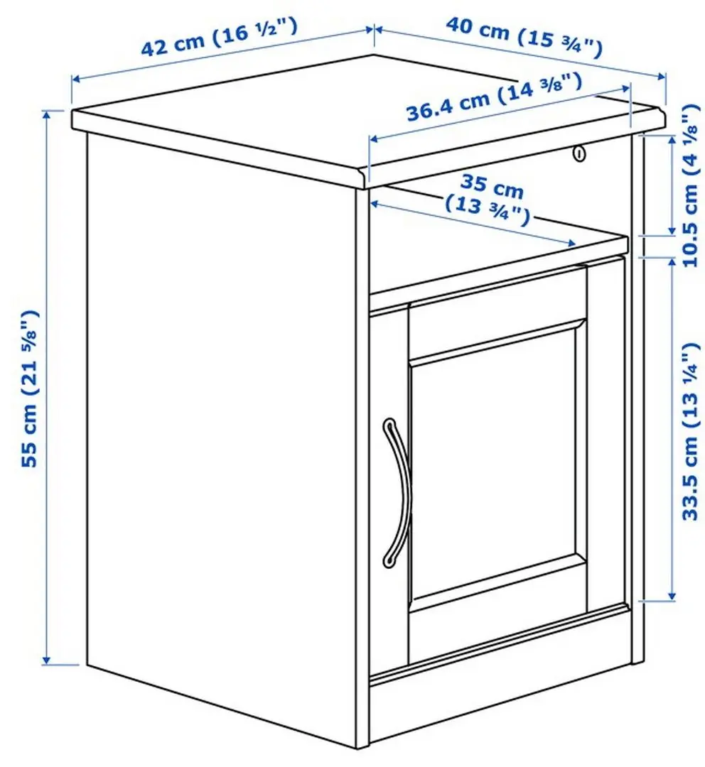 Noptiera Ikea Songesand 42x40 (Alb)