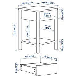Noptiera Ikea Tonstad cu picioruse 40x40x59 (Alb) Thumb