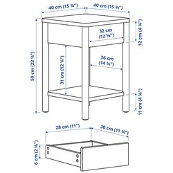 Noptiera Ikea Tonstad cu picioruse 40x40x59  (Furnir Stejar) Thumb