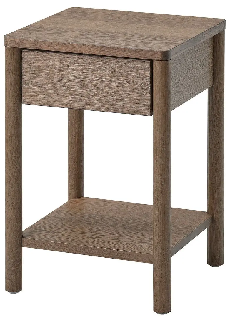 Noptiera Ikea Tonstad cu picioruse 40x40x59 (Maro/Furnir Stejar Vopsit)