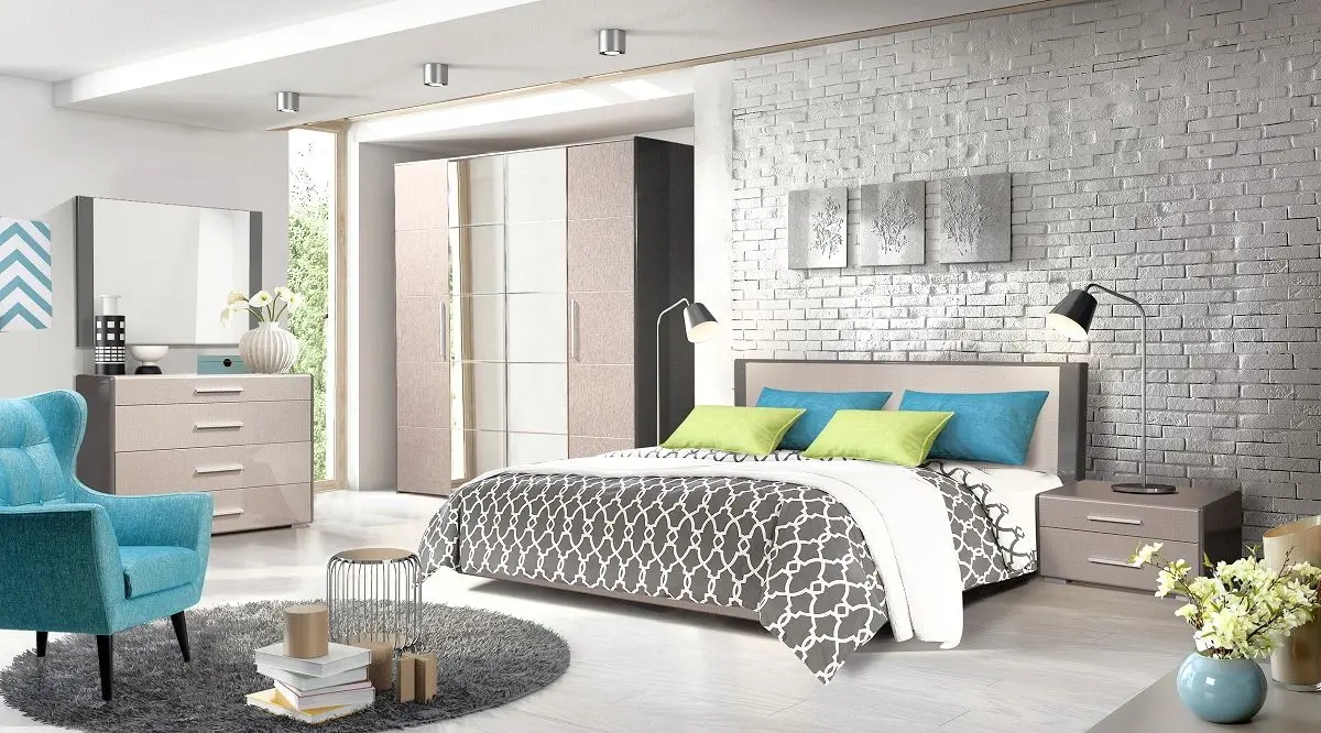 Тумба прикроватная КМК 0649.2 Стефани 2Я (Серый Глянец/Холст Бежевый) - 3