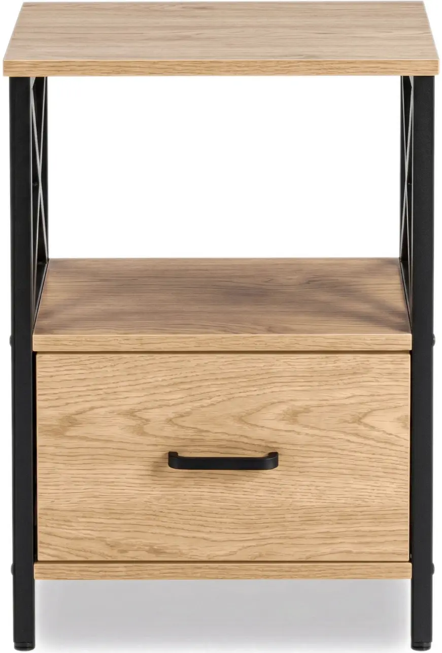 Тумба прикроватная Mebel Elite Logan 40 (Oak/Black) - 2