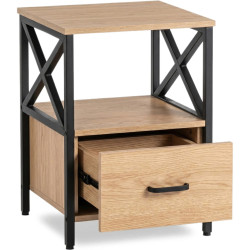 Тумба прикроватная Mebel Elite Logan 40 (Oak/Black) Thumb
