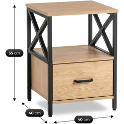 Тумба прикроватная Mebel Elite Logan 40 (Oak/Black) Thumb