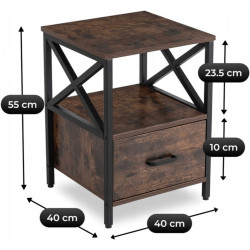 Noptiera Mebel Elite Logan 40 (Rustic Oak/Black) Thumb