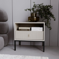 Тумба прикроватная Mebel Elite Marcos (Cashmere/Black)