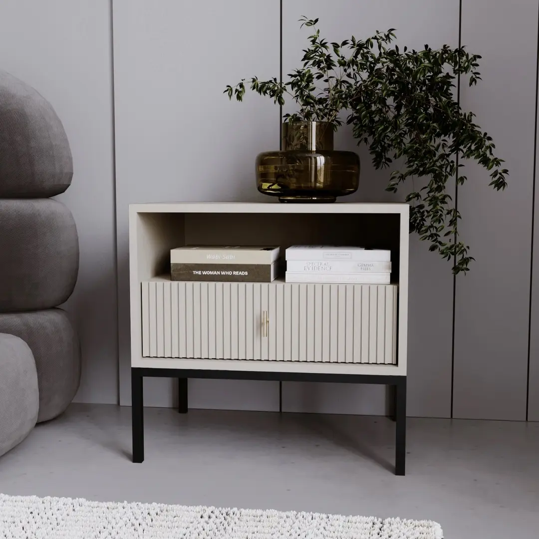 Тумба прикроватная Mebel Elite Marcos (Cashmere/Black)