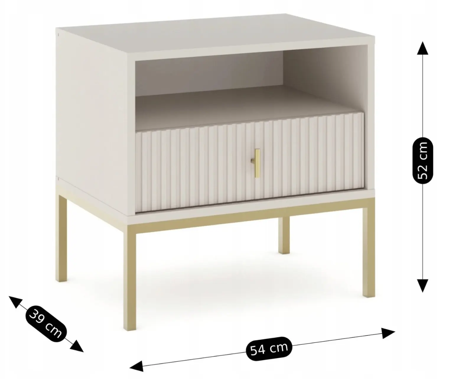Noptiera Mebel Elite Marcos (Cashmere/Gold) - 5
