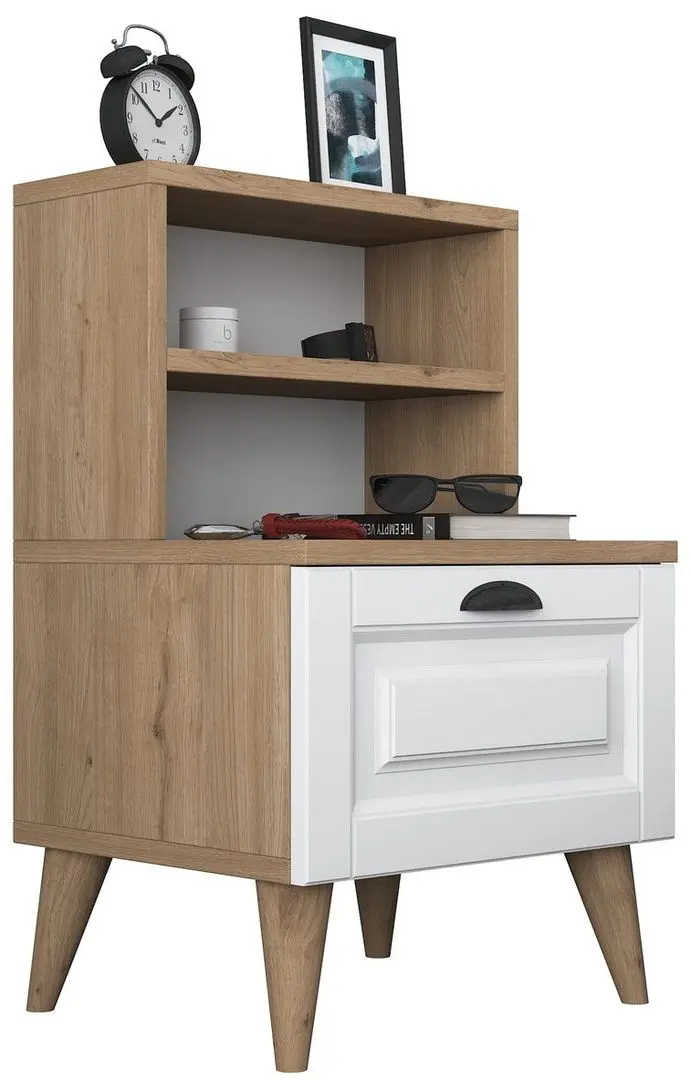 Тумба прикроватная Mirage Meble BD105 S (Walnut/White)