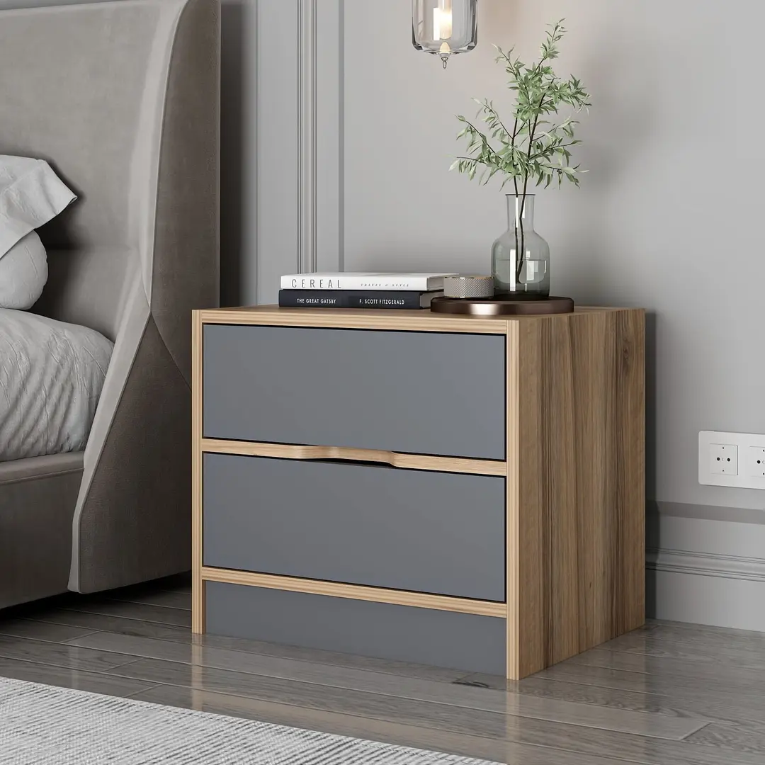 Noptiera Mirage Meble Elina 8170 (Anthracite/Walnut)