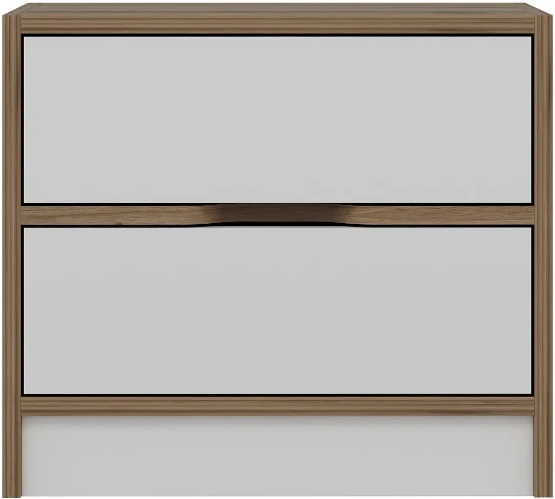 Тумба прикроватная Mirage Meble Elina 8171 (White/Walnut)