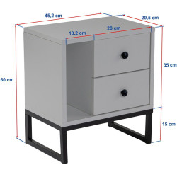 Noptiera Mirage Meble Glimmer (White/Black) Thumb