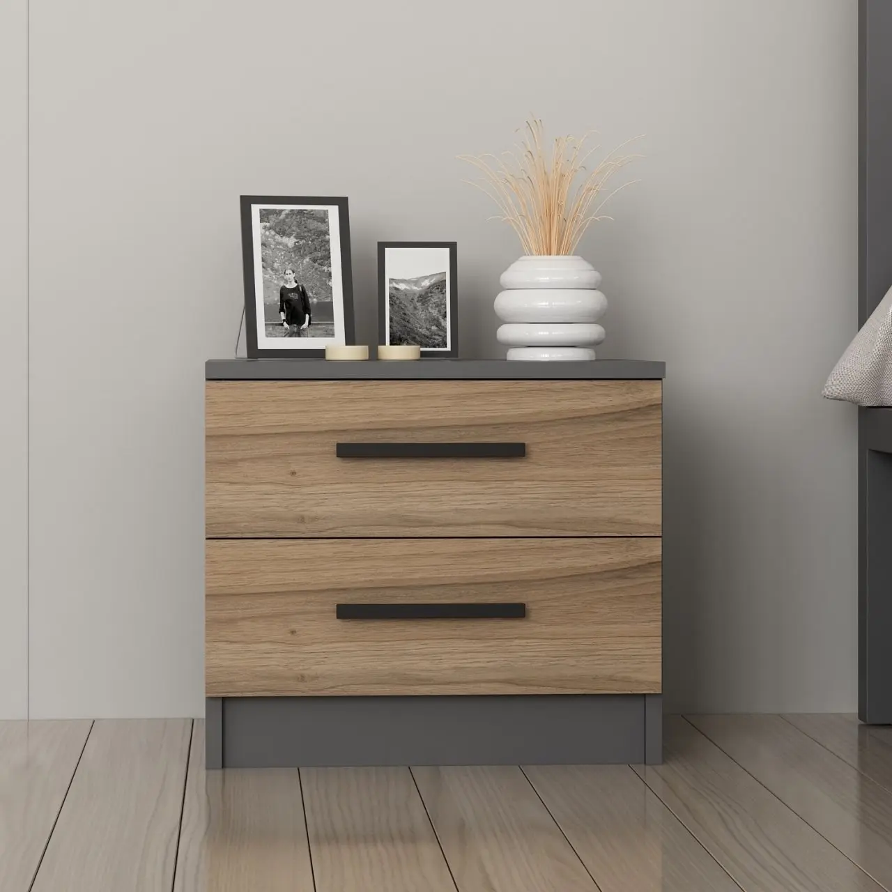 Noptiera Mirage Meble Kale 4920 (Walnut/Anthracite)