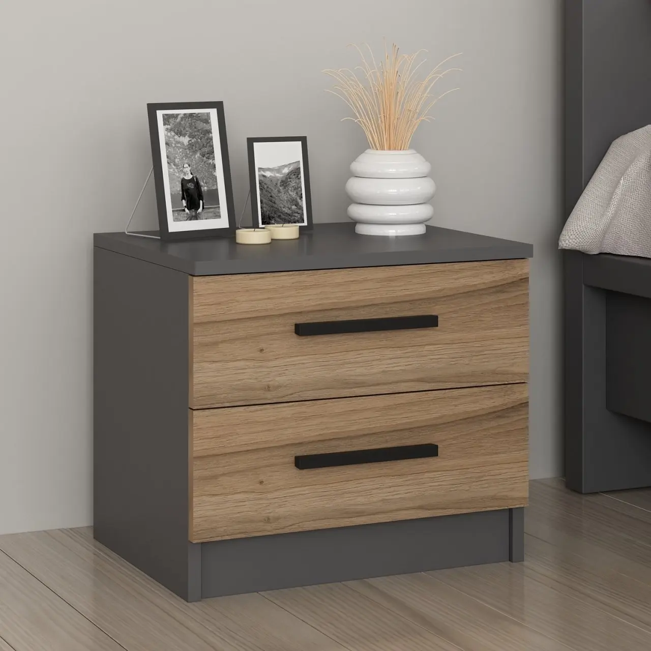 Noptiera Mirage Meble Kale 4920 (Walnut/Anthracite)