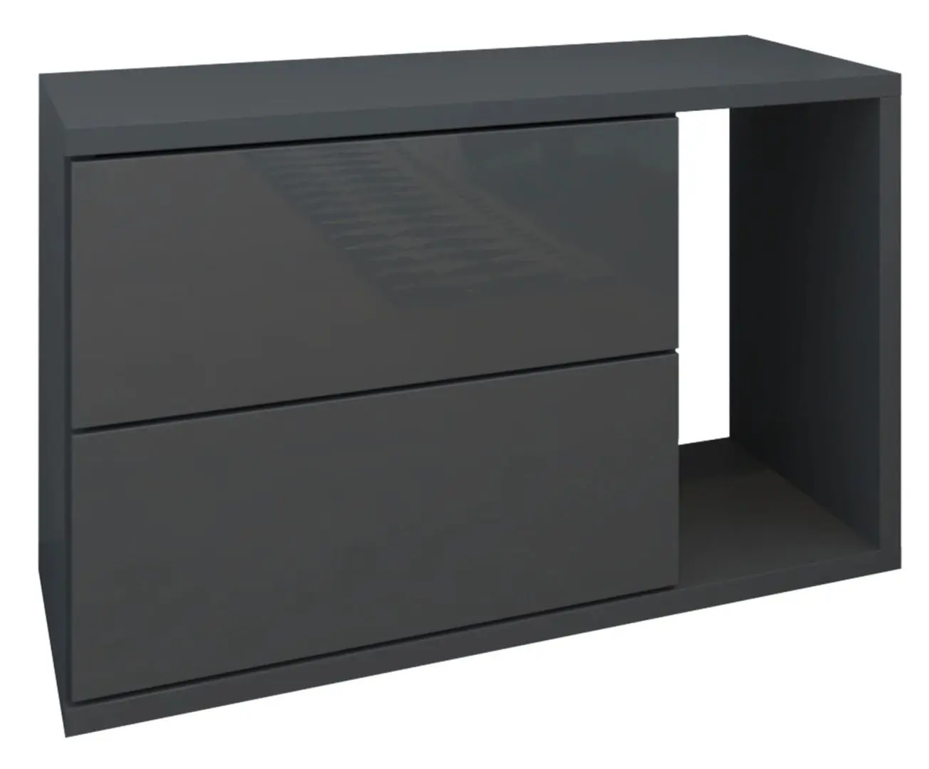 Тумба прикроватная Mirjan24 Lekimo/Bece (Anthracite/Anthracite Gloss)