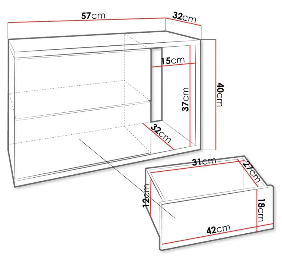 Noptiera Mirjan24 Lekimo/Bece (White/White Gloss)