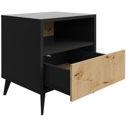 Тумба прикроватная Mirjan24 Oksawi 1SZ/Ovessi 1K (Black/Artisan Oak) Thumb