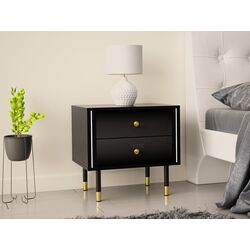 Тумба прикроватная Mirjan24 Wiastan/Cristal 04 55 c LED подсветкой (Black/Black Gloss) Thumb