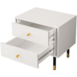 Noptiera Mirjan24 Wiastan/Cristal 04 55 cu iluminare LED (White/White Gloss) Thumb