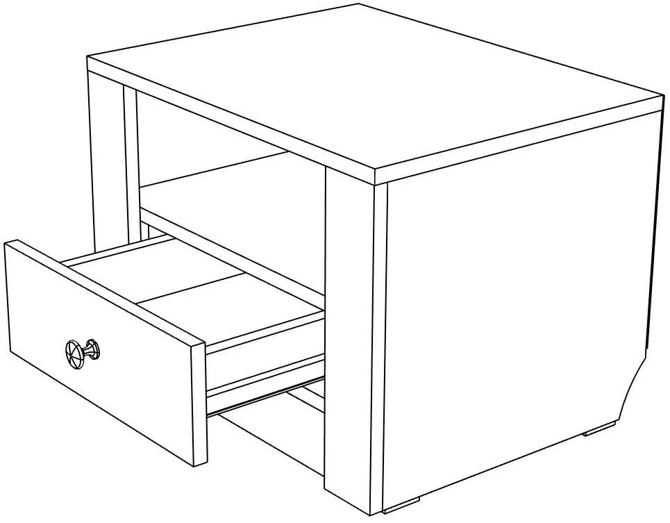 Noptiera МЛ-Мебель Gamma №25 55cm (Craft Oak White/Gray) - 3