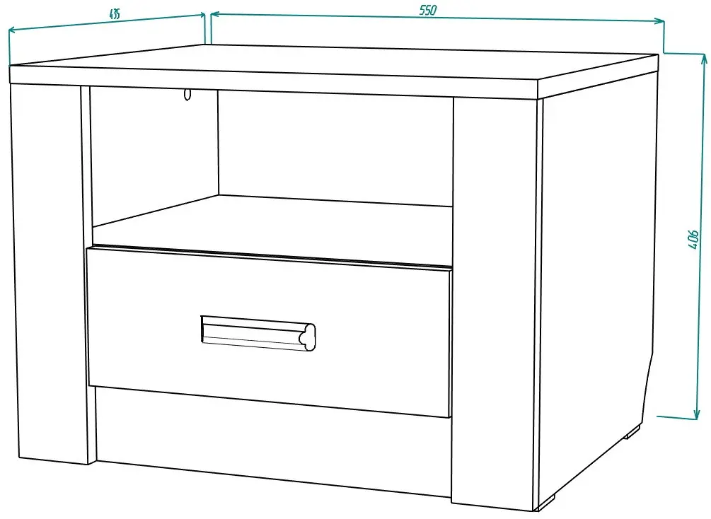 Noptiera МЛ-Мебель Gamma №25 55cm (Craft Oak White/Gray) - 4