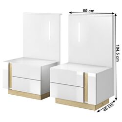 Set noptiere Mobhaus City (White/Grandson Oak) Thumb