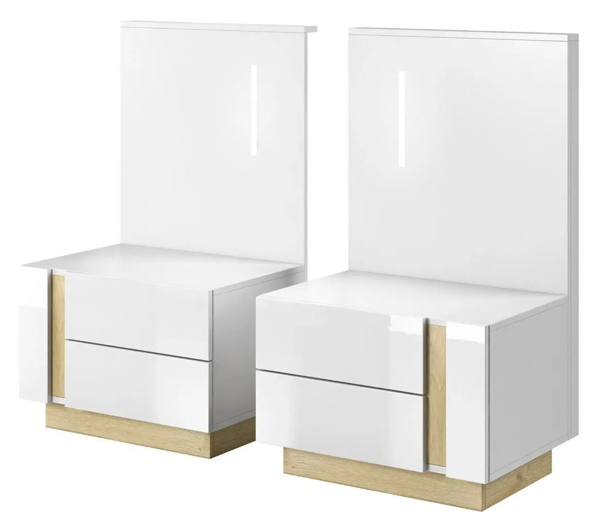 Set noptiere Mobhaus City (White/Grandson Oak)