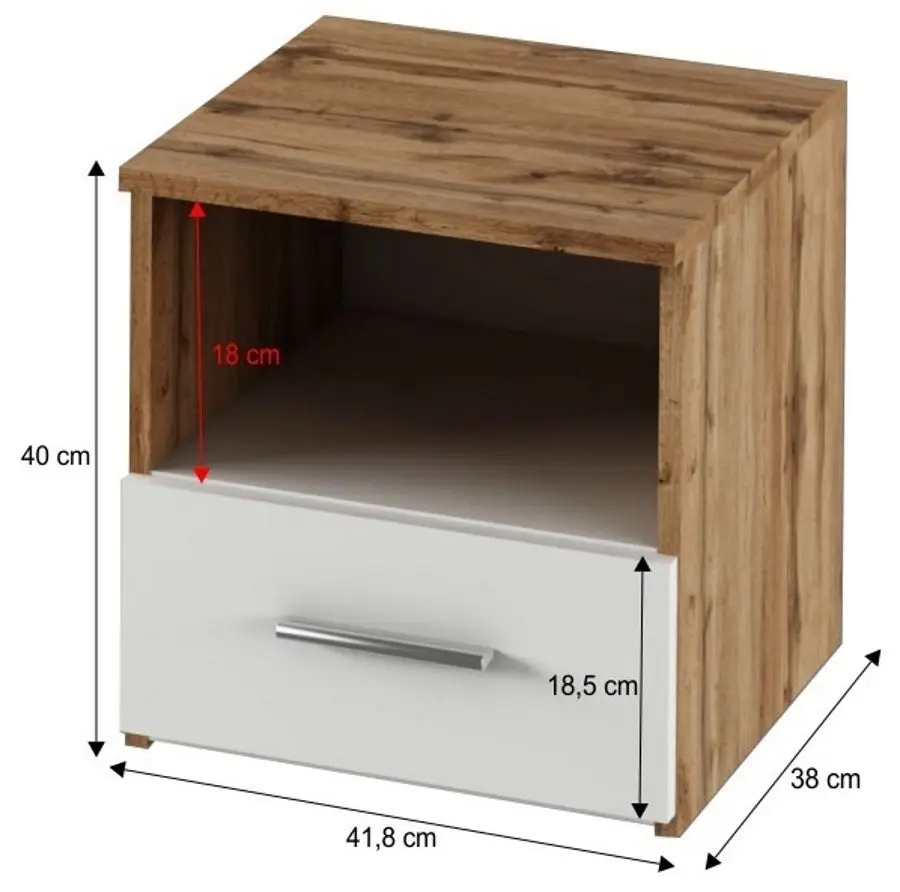 Set de noptiere Mobhaus Gabriela (Wotan Oak/White)