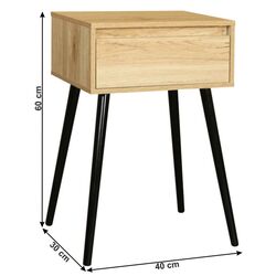 Noptiera Mobhaus Alysandra Typ 1 (Oak/Black) Thumb